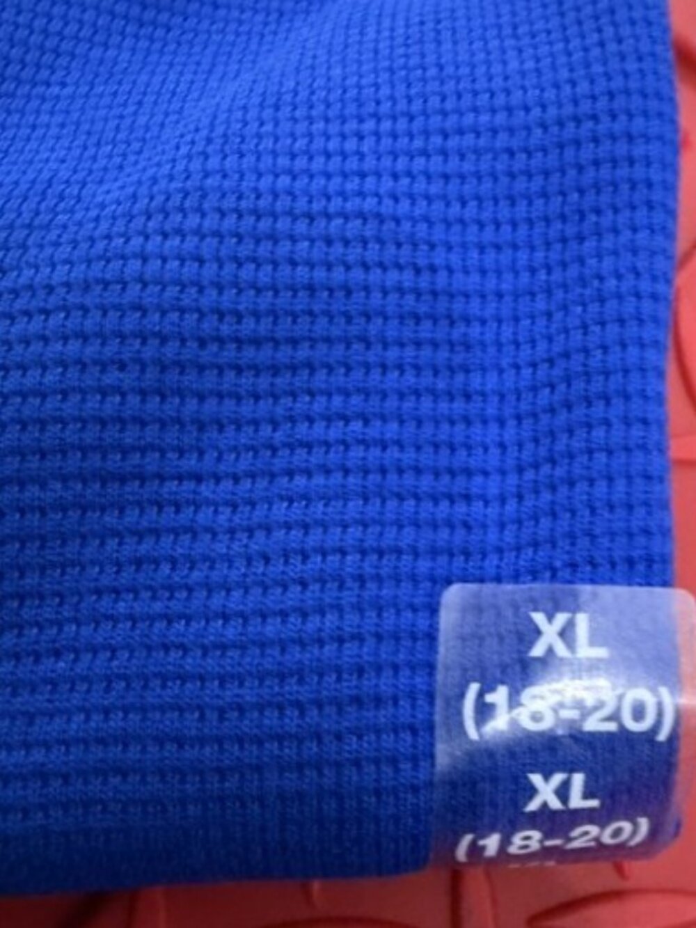 Polo Ralph Lauren Top XL (18-20) Waffle Knit Royal Blue Long Sleeve - Picture 2 of 4
